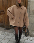 Oversized Wool Coat for Women – Elegant Long Wool Trench Coat, Soft and Comfortable Outerwear for Fall and Winter