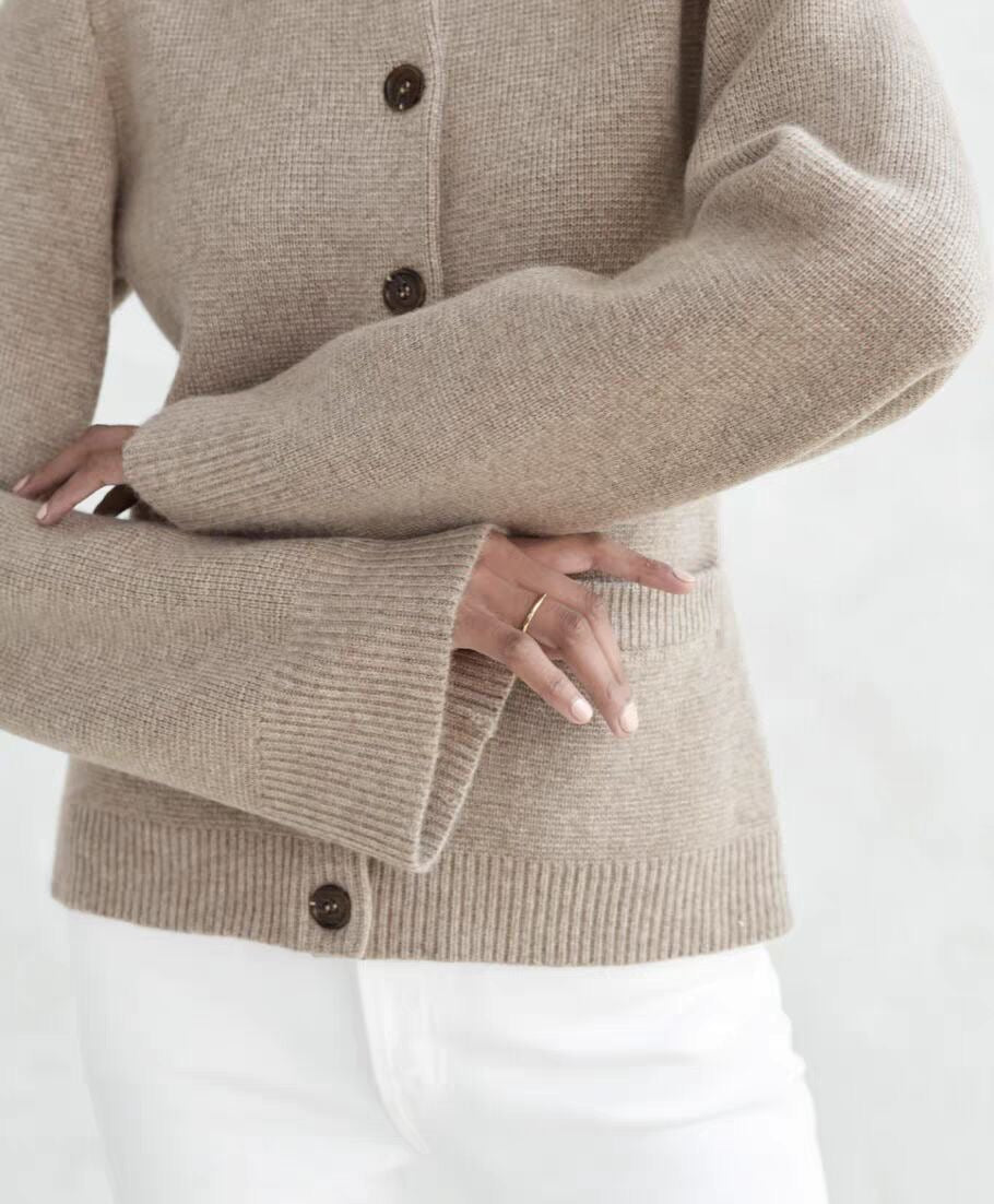 Variant image for Elegant Women's Cardigan Sweater in Soft Fabric – Versatile Long White Cardigan for Layering-7
