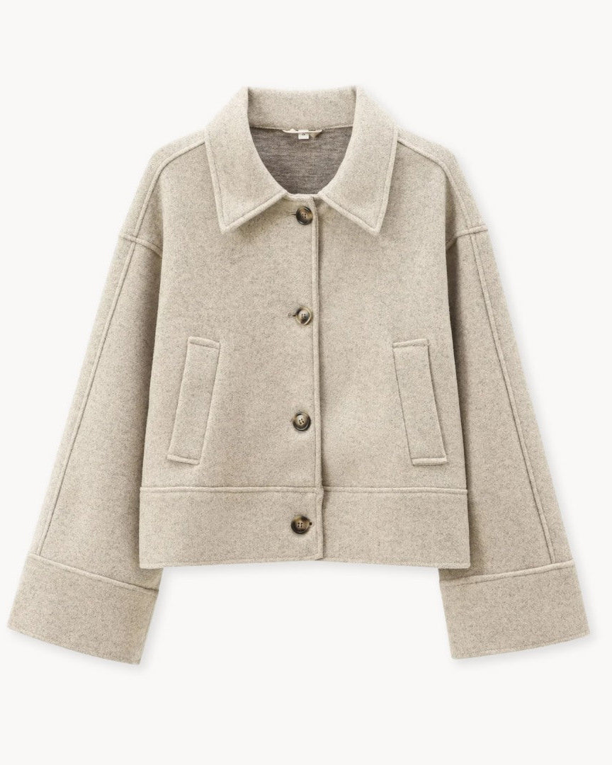 Variant image for Women's Wool Blend Jacket with Boxy Fit and Wide Collar – Stylish Winter Coat for Casual and Formal Wear-1