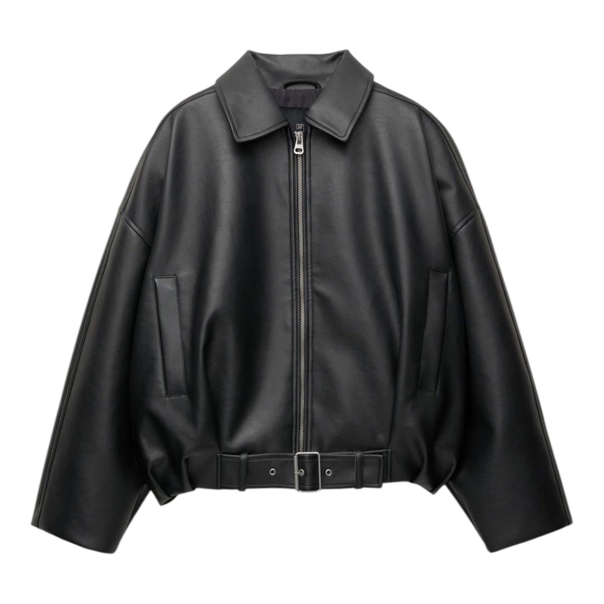 Variant image for Stylish Women's Leather Bomber Jacket – Versatile Classic Design in Soft Artificial Leather-6