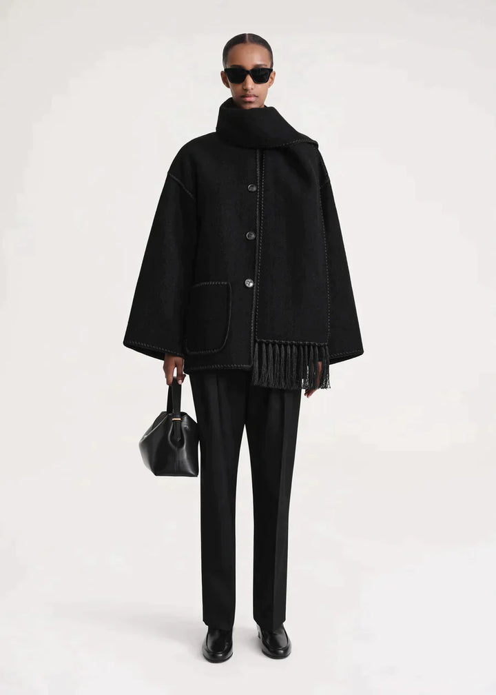 Variant image for Long Wool Coat with Scarf for Women – Timeless Elegance and Warmth for Winter-9