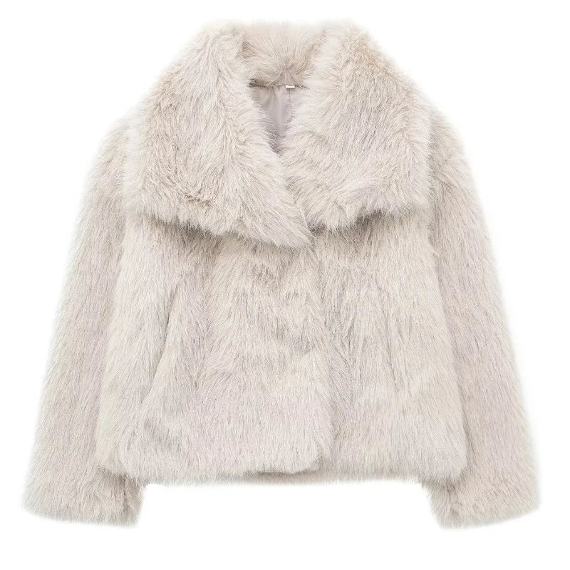 Variant image for Elegant Women&#39;s Faux Fur Jacket – Warm Outerwear in Sizes XS-L for Any Occasion-8