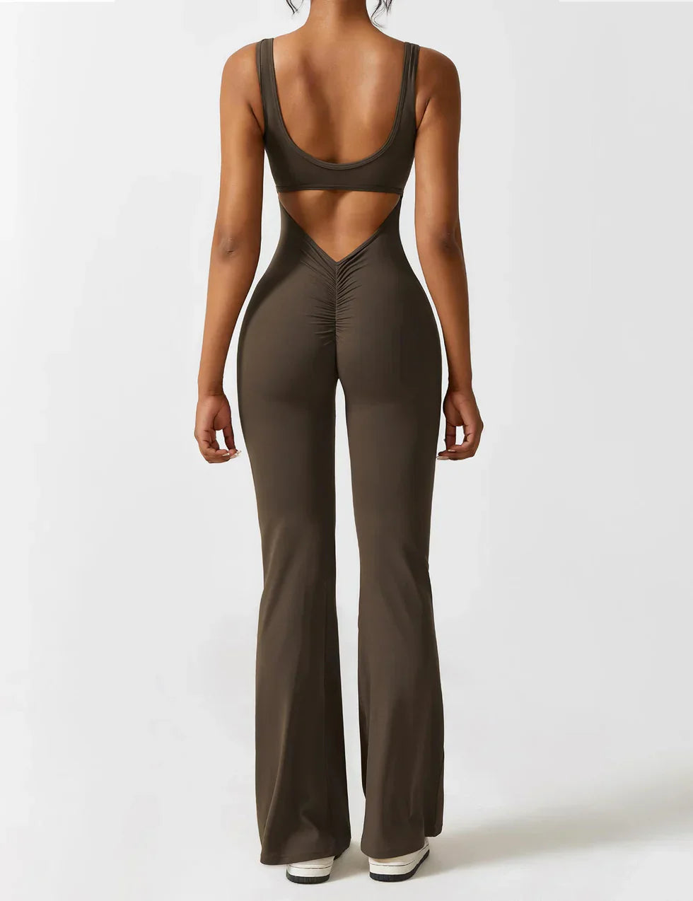 Variant image for Black Jumpsuit for Women – V-Back Scrunch Design with Removable Cups, Soft & Breathable Fabric, High Waist Fit-5