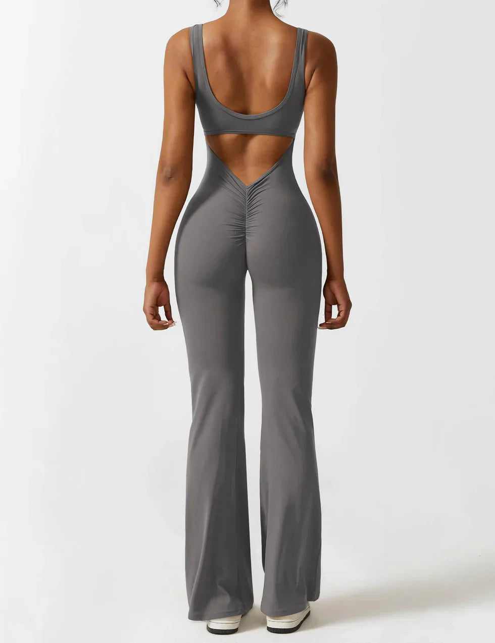 Variant image for Black Jumpsuit for Women – V-Back Scrunch Design with Removable Cups, Soft & Breathable Fabric, High Waist Fit-17