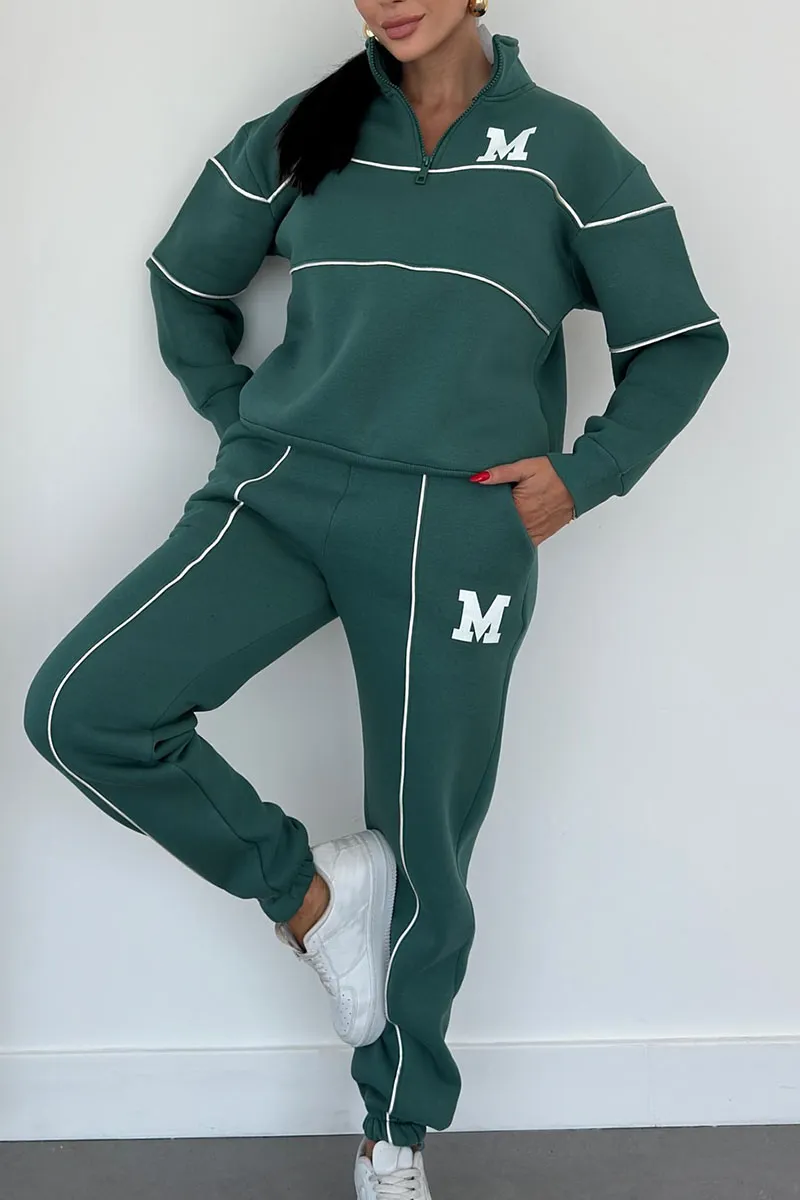 Variant image for Oversized Tracksuit Set with High-Neck Sweater and Elastic Waist Pants – Comfortable and Trendy Casual Wear-31