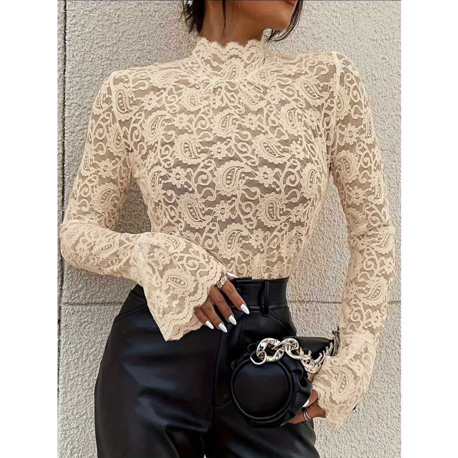 Variant image for Elegant Lace Women's Blouse with Wide Sleeves – Versatile Fashion Top for Any Occasion-11
