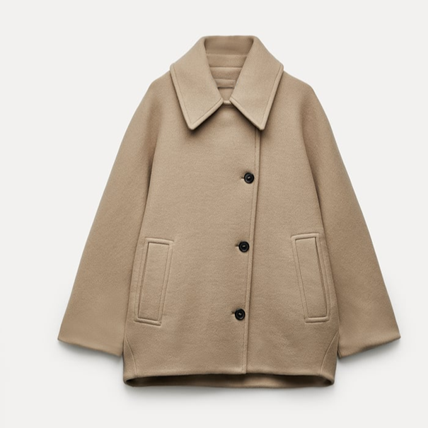 Variant image for Oversized Wool Coat for Women – Elegant Long Wool Trench Coat, Soft and Comfortable Outerwear for Fall and Winter-1