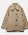 Oversized Wool Coat for Women – Elegant Long Wool Trench Coat, Soft and Comfortable Outerwear for Fall and Winter
