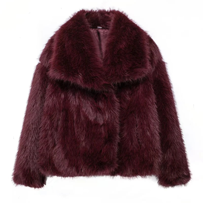 Variant image for Elegant Women's Faux Fur Jacket – Warm Outerwear in Sizes XS-L for Any Occasion-13