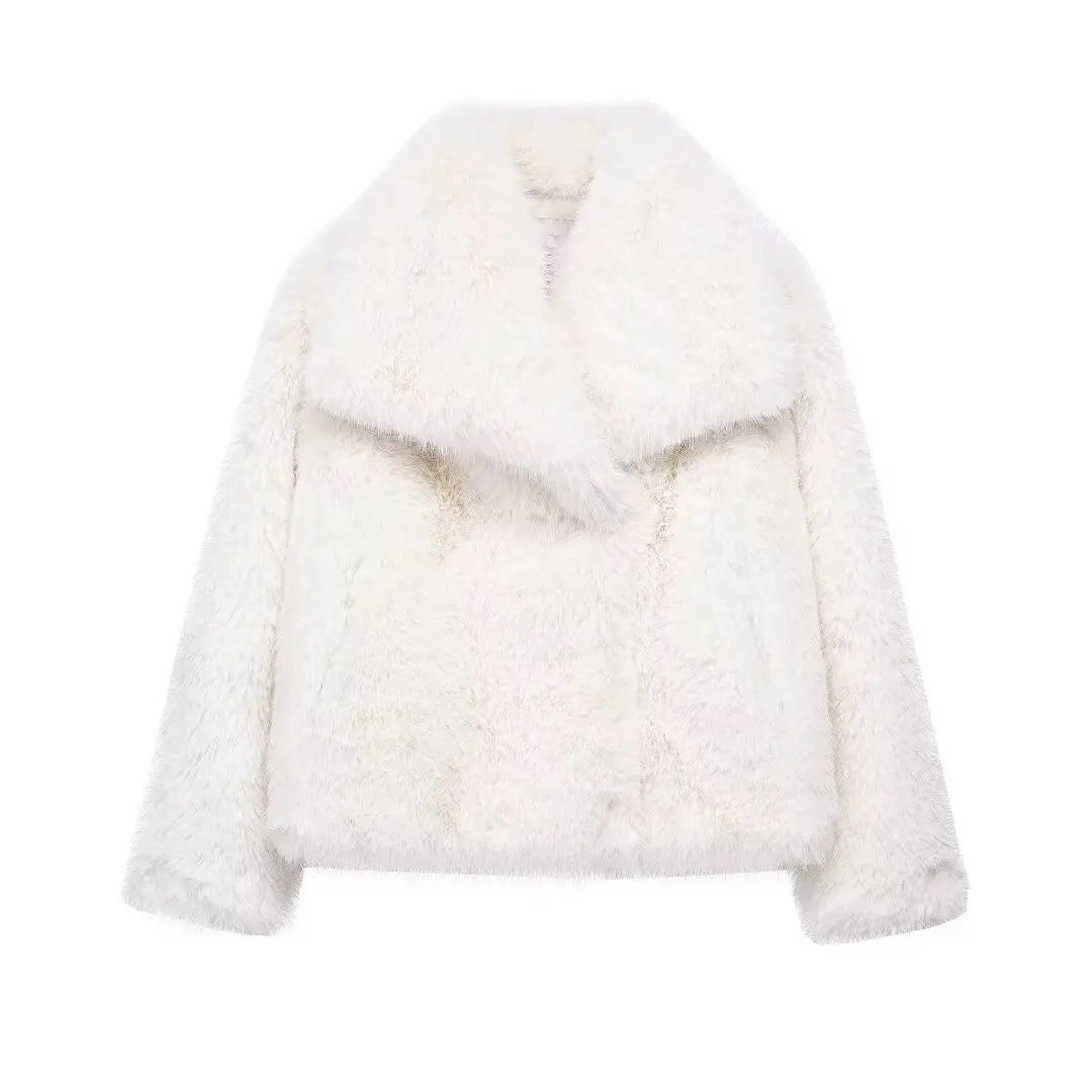 Variant image for Elegant Women's Faux Fur Jacket – Warm Outerwear in Sizes XS-L for Any Occasion-17